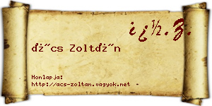 Ács Zoltán névjegykártya