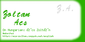 zoltan acs business card
